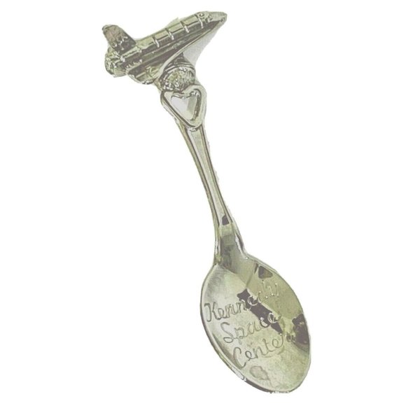 Vintage Collectable Silver Plated Spoon Kennedy Space Center Space Shuttle 3" - Picture 1 of 8
